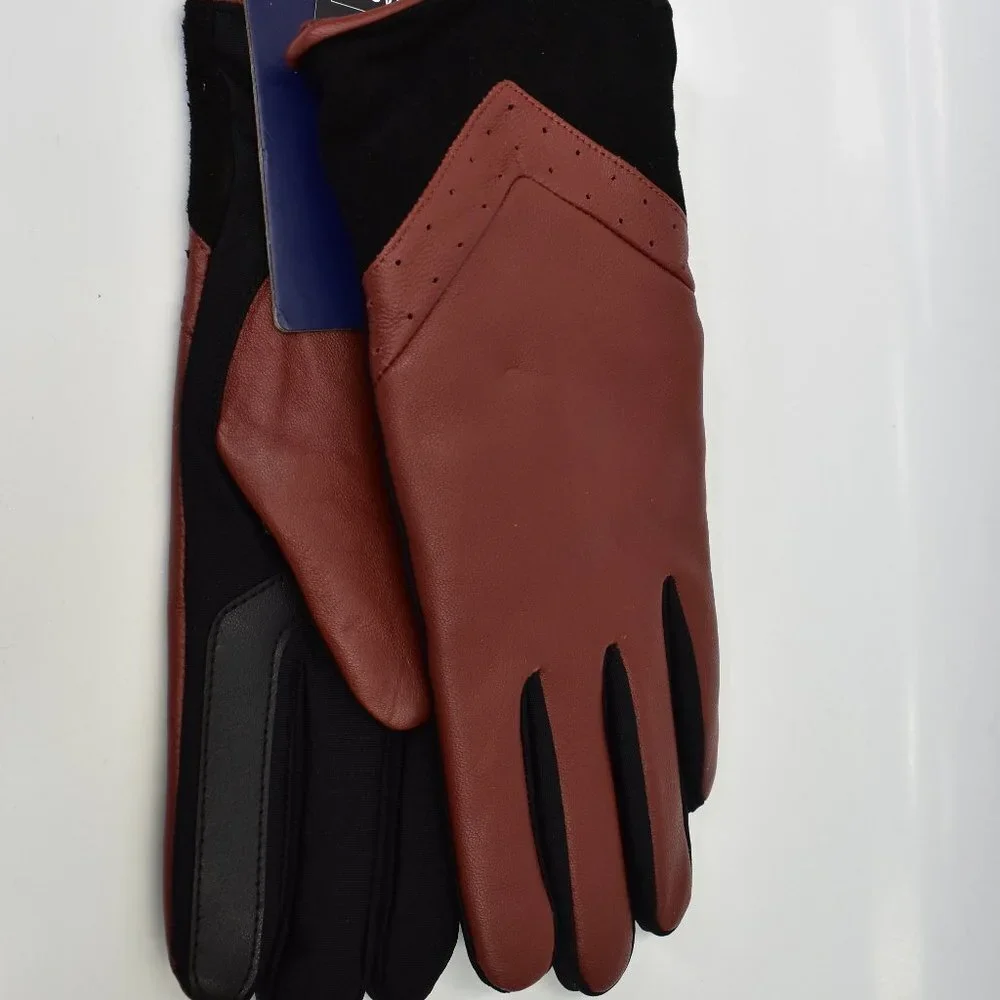 ISOTONER genuine leather smart touch WOMEN GLOVES SZ L/XL - Picture 1 of 7